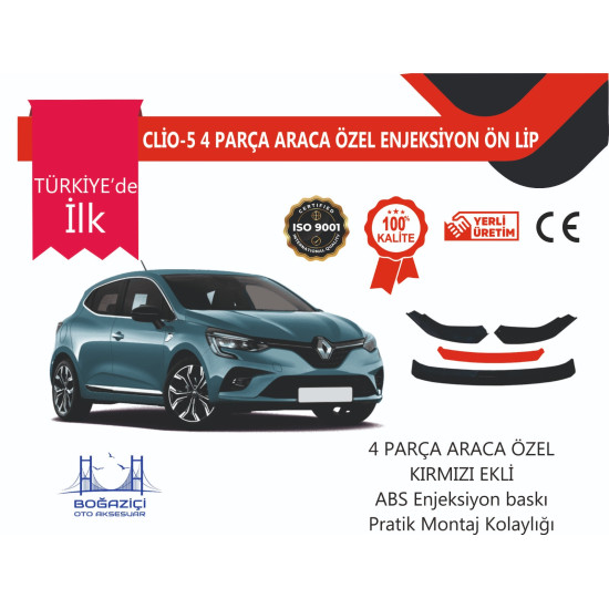 PR-CLİO-5 4 PRÇ KIRMIZI ÖN LİP