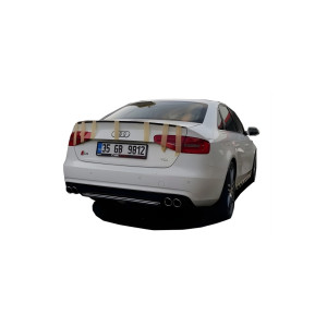 Audi A4 B8 Makyajlı 2012 – 2016 S4 Arka Tampon Eki – Difüzör (Plastik)