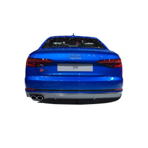 Audi A4 B9 2016 Sonrası S4 Soldan Çift Çıkış Arka Tampon Eki – Difüzör (Plastik)