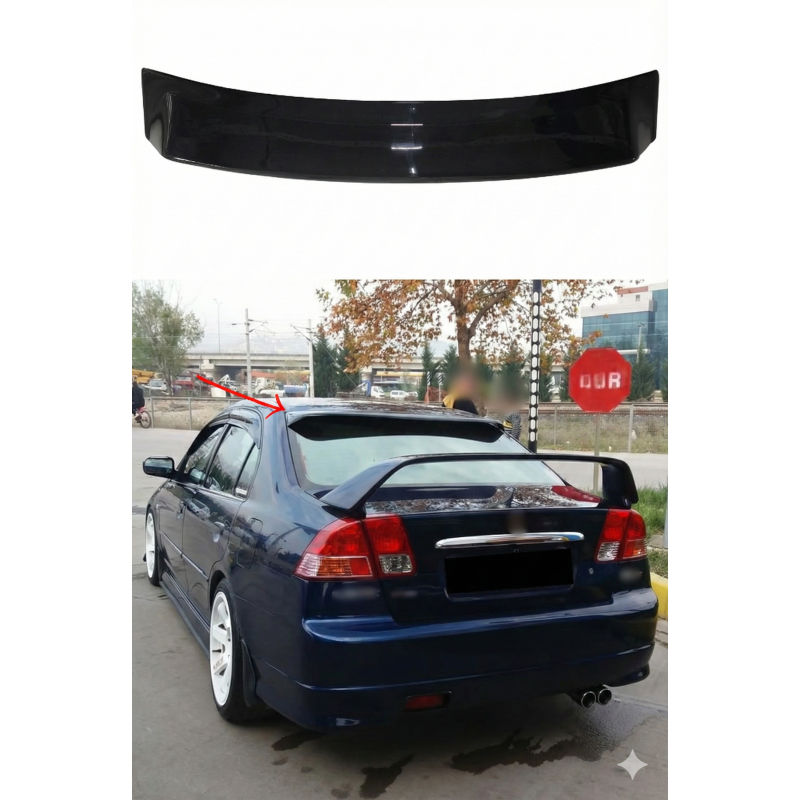 Honda Civic Vtec 2 Cam Üstü Spoiler (Plastik)