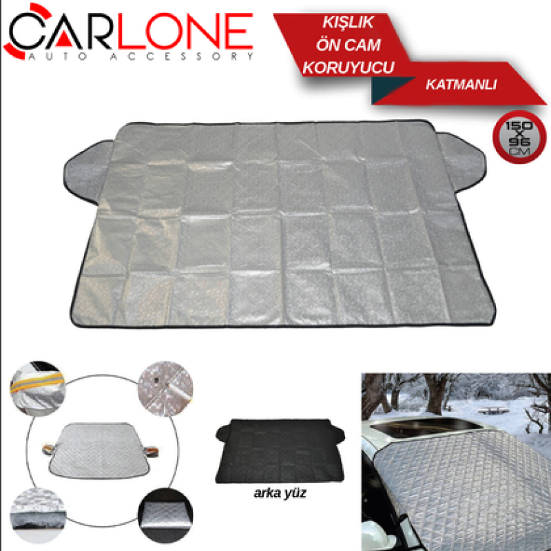 Kışlık Ön Cam Buz Koruyucu Örtü Katmanlı 150x116 Cm