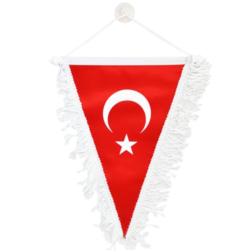 Araç Flama Bayrak Püsküllü 20x30cm Dekor Etiketçi İşi
