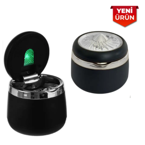 Işıklı Küllük Seramik Model Premium Krom Gri Renk Detay