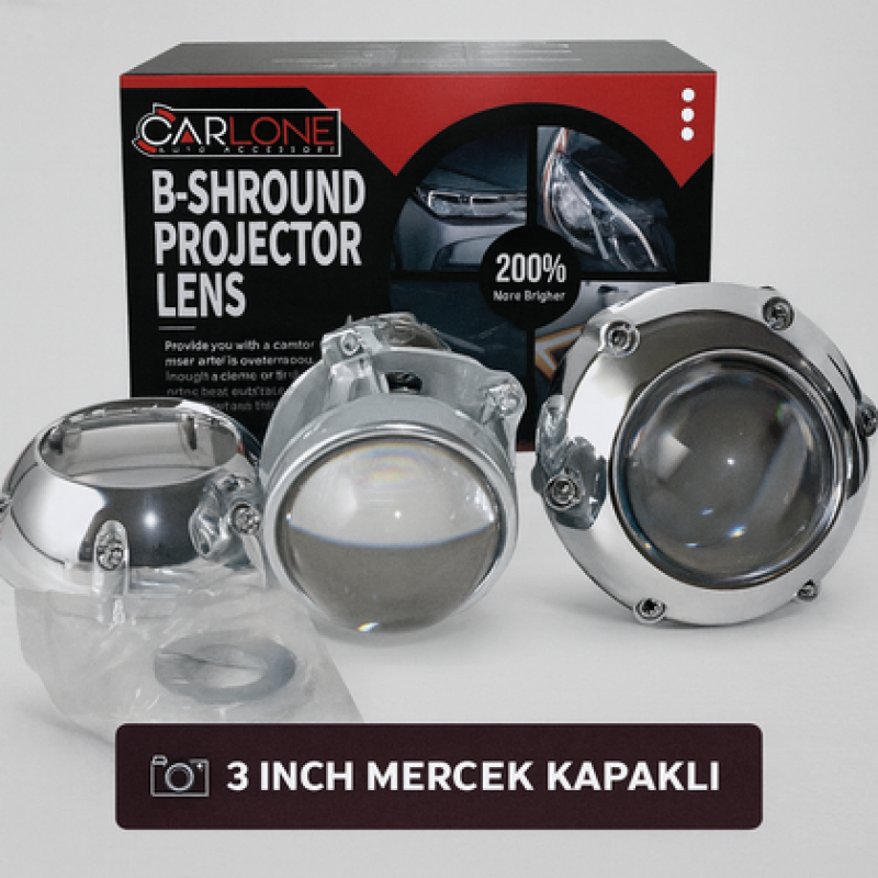 Far İçi Mercek Far 3 İnch Kapaklı İthal Ürün - (Ledsiz)