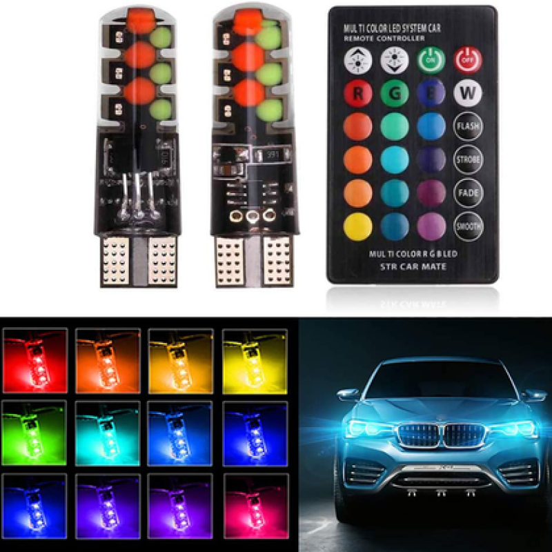 Kumandalı T10 Rgb Benekli Led Ampül Renkli Kaliteli