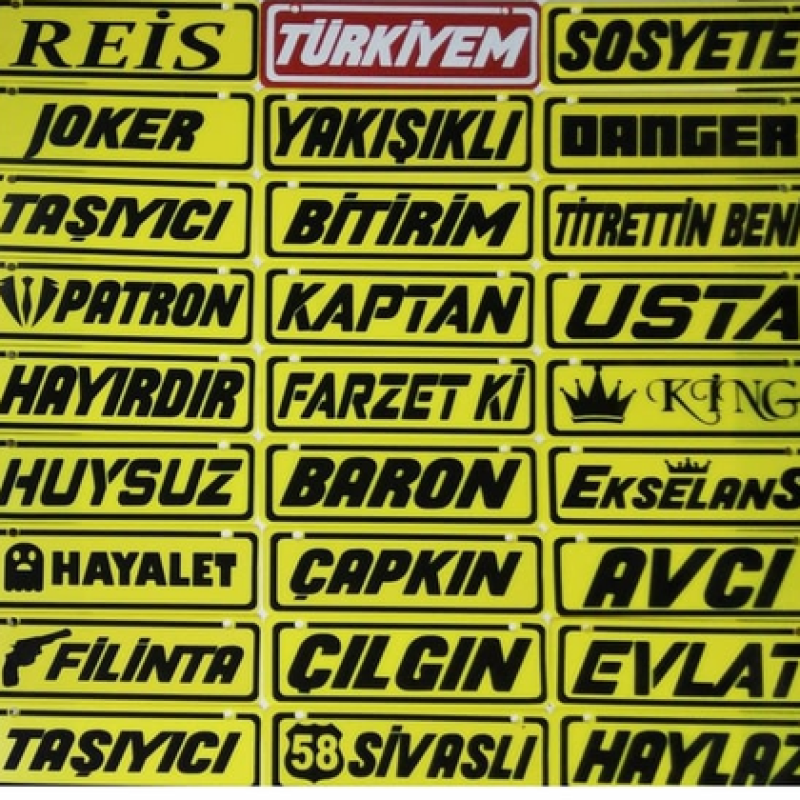 Sarı Dekor Yazı Plaka Vantuzlu Karışık Model