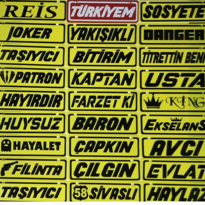 Sarı Dekor Yazı Plaka Vantuzlu Karışık Model