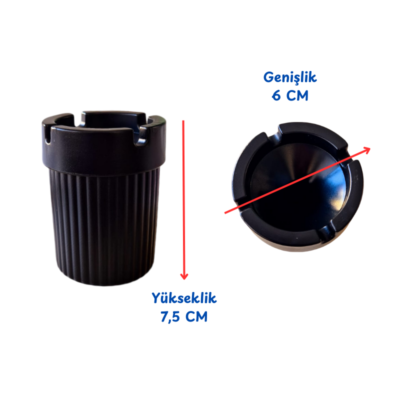 Araç İçi Küllük Siyah Renk Araç İçi Kültablası Ickuy30