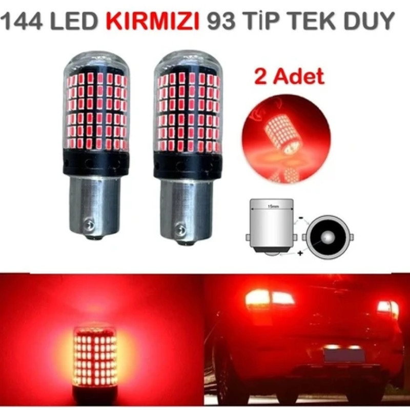 144 Led Kırmızı Stop Ampülü Tek Duy