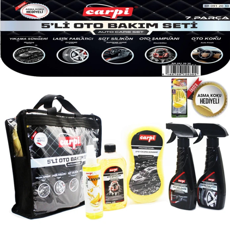 Oto Bakım Seti 5 Li Çantalı Koku Hediyeli