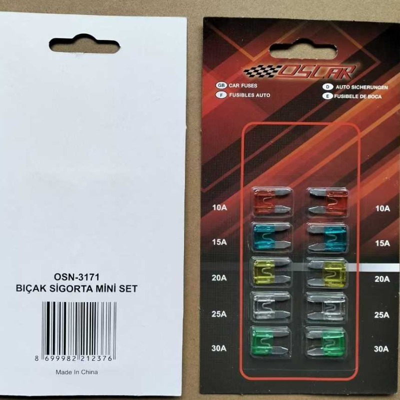 Bıçak Sigorta Mini Boy Set 10 Lu Paket