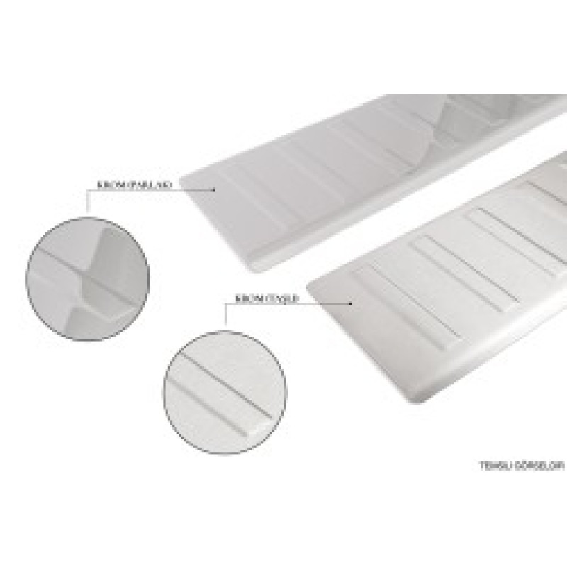OMSA Skoda Rapid SpaceBack Krom Arka Tampon Eşiği Taşlı 2013 ve Sonrası