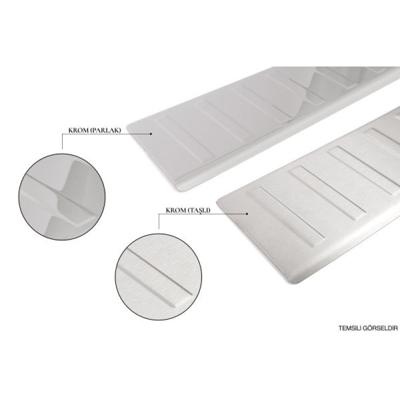 OMSA VW Passat B7 Krom Krom Arka Tampon Eşiği (Taşlı) 2010-2015 Arası