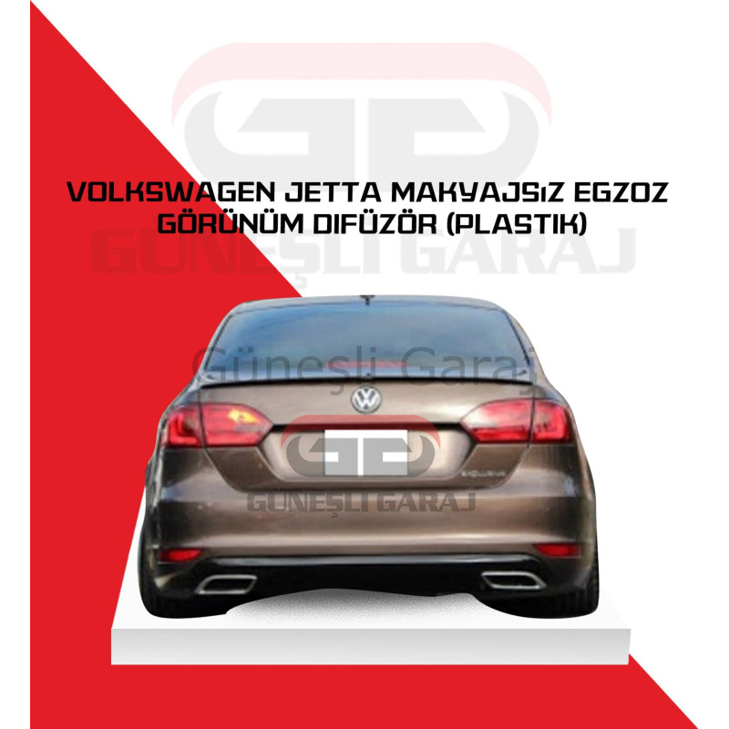Volkswagen Jetta Makyajsız Egzoz Görünüm Difüzör (Plastik) Piano Black - Boyalı