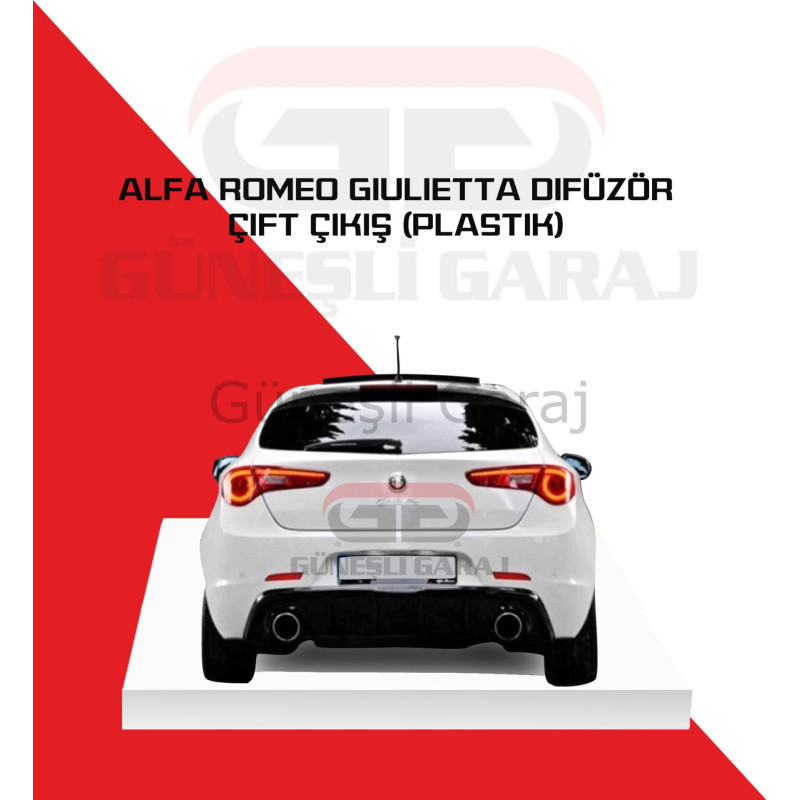 Alfa Romeo Giulietta Difüzör Çift Çıkış (Plastik) Piano Black - Boyalı