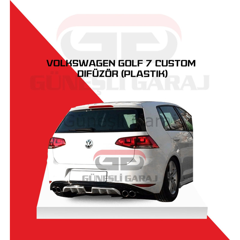 Volkswagen Golf 7 Custom Difüzör (Plastik) Piano Black - Boyalı