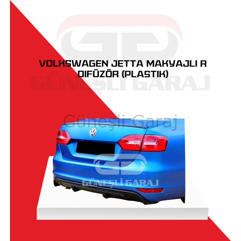Volkswagen Jetta Makyajlı Kasa 2014 - Sonrası R Difüzör (Plastik) Piano Black - Boyalı