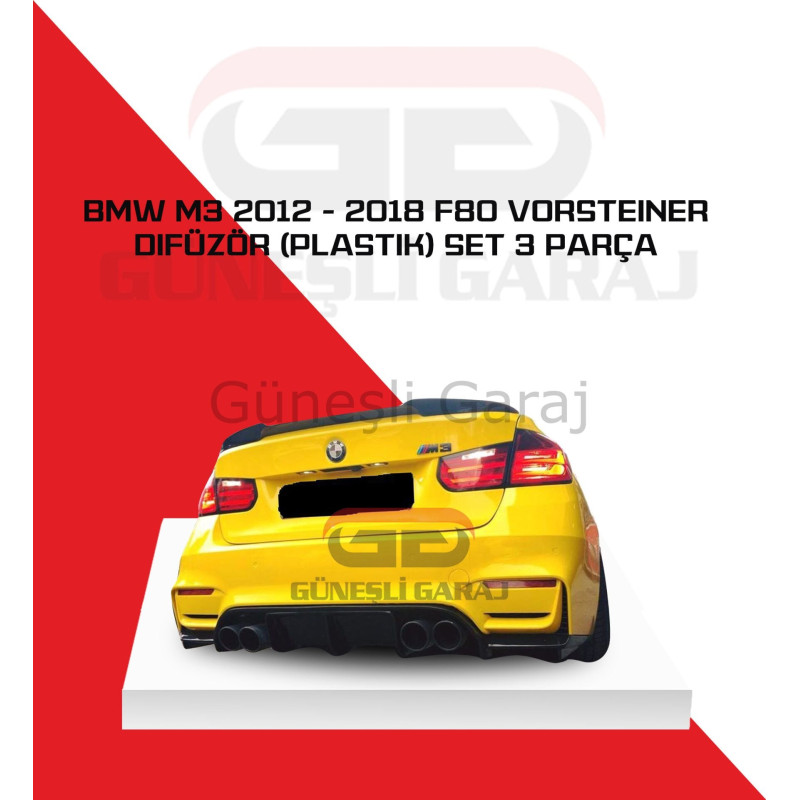 Bmw F30 - F80 Vorsteiner Difüzör (Orta Kısım) Plastik Piano Black - Boyasız