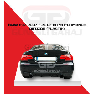 Bmw E92 2007-2012 M Performance Difüzör (Plastik) Piano Black - Boyalı