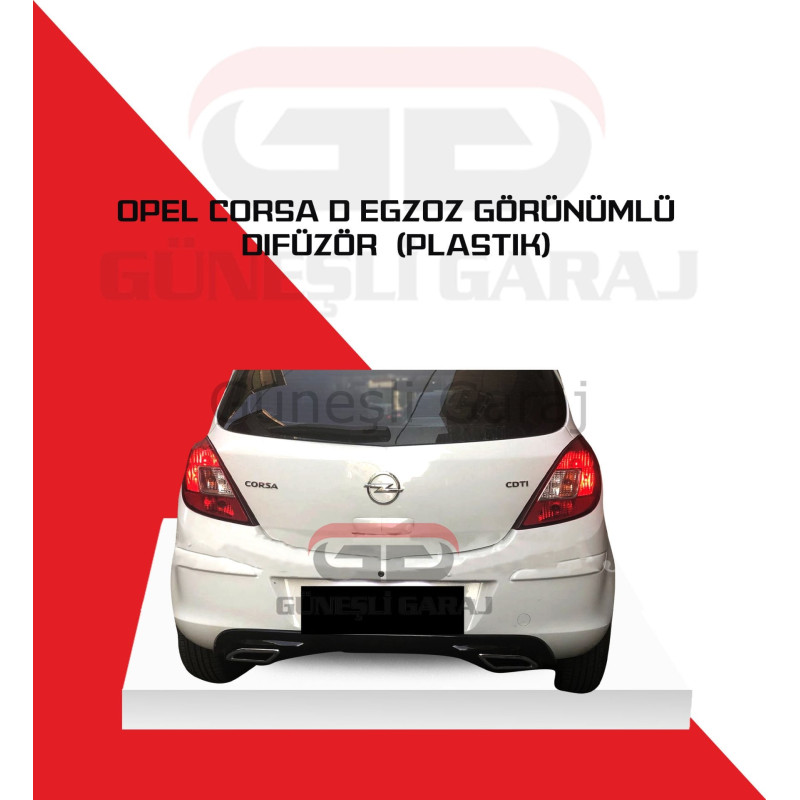 Opel Corsa D Egzoz Görünümlü Difüzör (Plastik) Piano Black - Boyalı