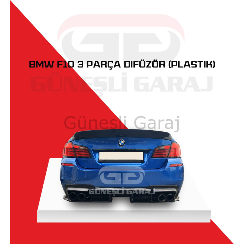 Bmw F10 3 Parça Difüzör (Plastik) Piano Black - Boyalı