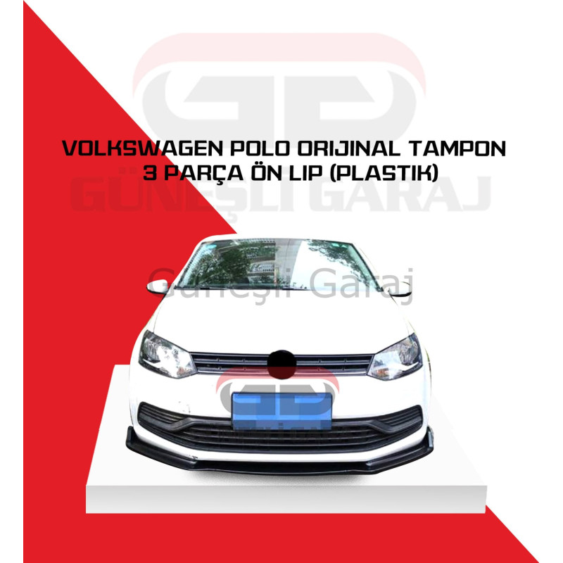 Volkswagen Polo Orijinal Tampon Ön Lip (Plastik) Piano Black - Boyasız