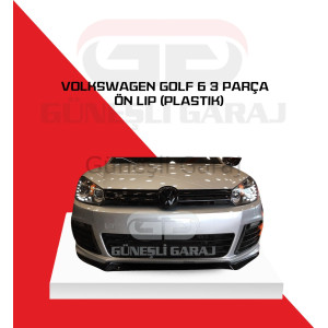 Volkswagen Golf 6 3 Parça Ön Lip (Plastik) Piano Black - Boyalı