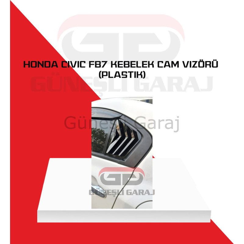 Honda Civic Fb7 Kebelek Cam Vizörü (Plastik) Piano Black - Boyalı