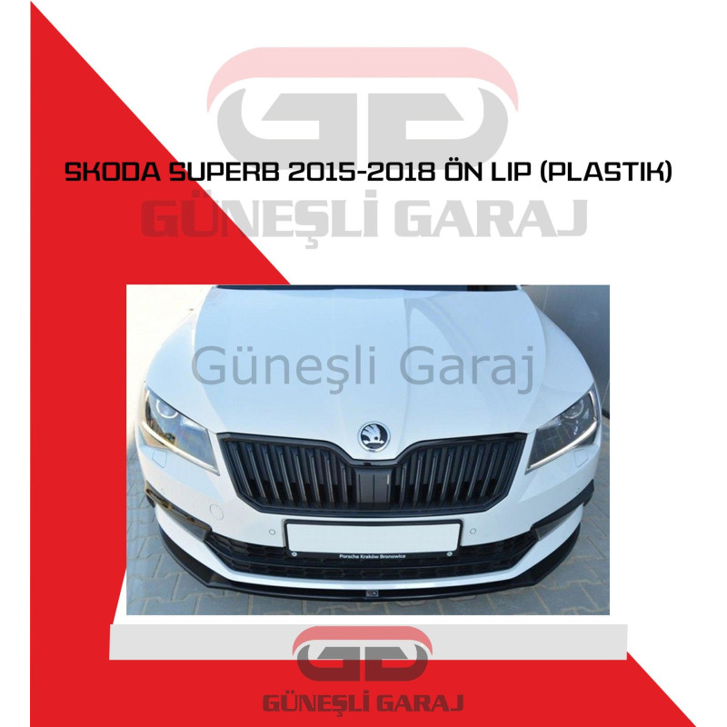 Skoda Superb 2015-2018 Ön Lip (Plastik) Piano Black - Boyalı