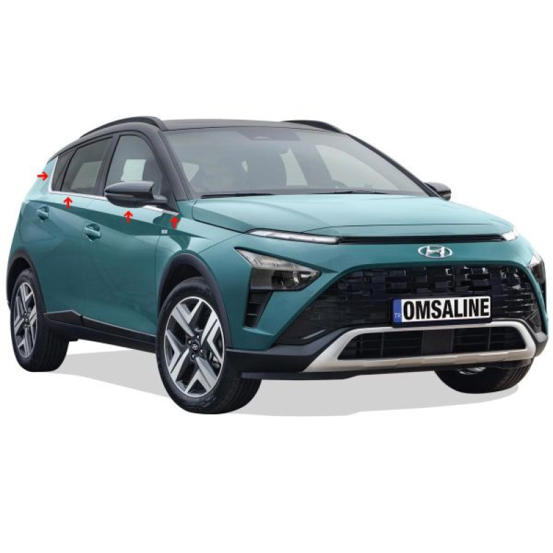 OMSA Hyundai Bayon Krom Cam Alt Çıtası 8 Parça 2021 ve Sonrası