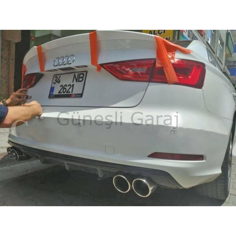 Audi A3 S3 2013 - 2016 Sedan Difüzör (Plastik)