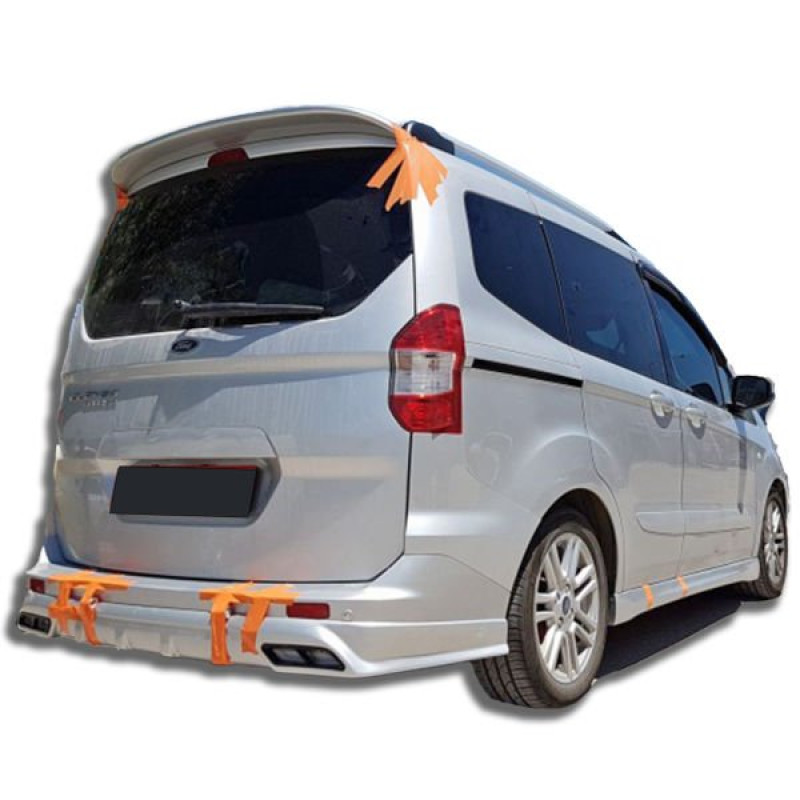 Ford Tourneo Courier Egzoz Görünümlü Arka Tampon Eki (Plastik)