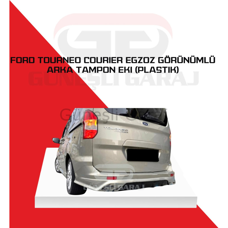 Ford Tourneo Courier Egzoz Görünümlü Arka Tampon Eki (Plastik)