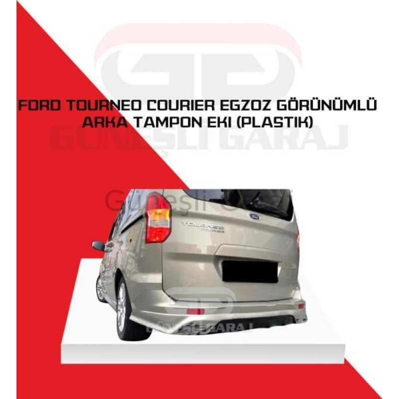 Ford Tourneo Courier Egzoz Görünümlü Arka Tampon Eki (Plastik)