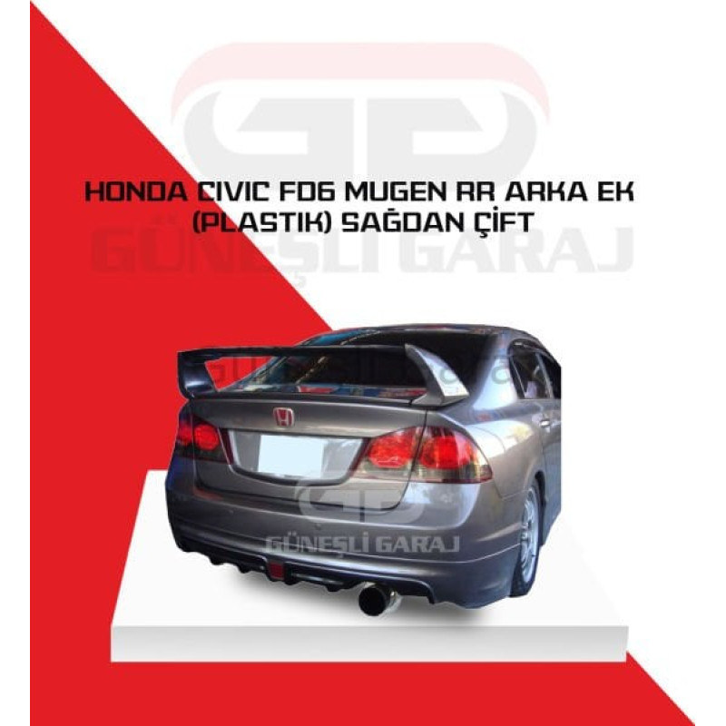 Honda Civic Fd6 Sağdan Çift Çıkış Mugen RR Arka Ek (Plastik)