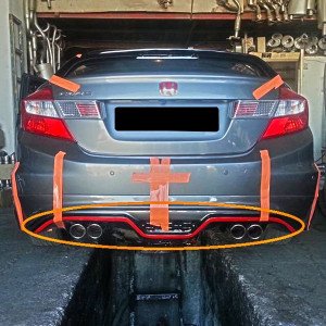 Honda Civic Fb7 Modulo Custom Arka Ek (Plastik)