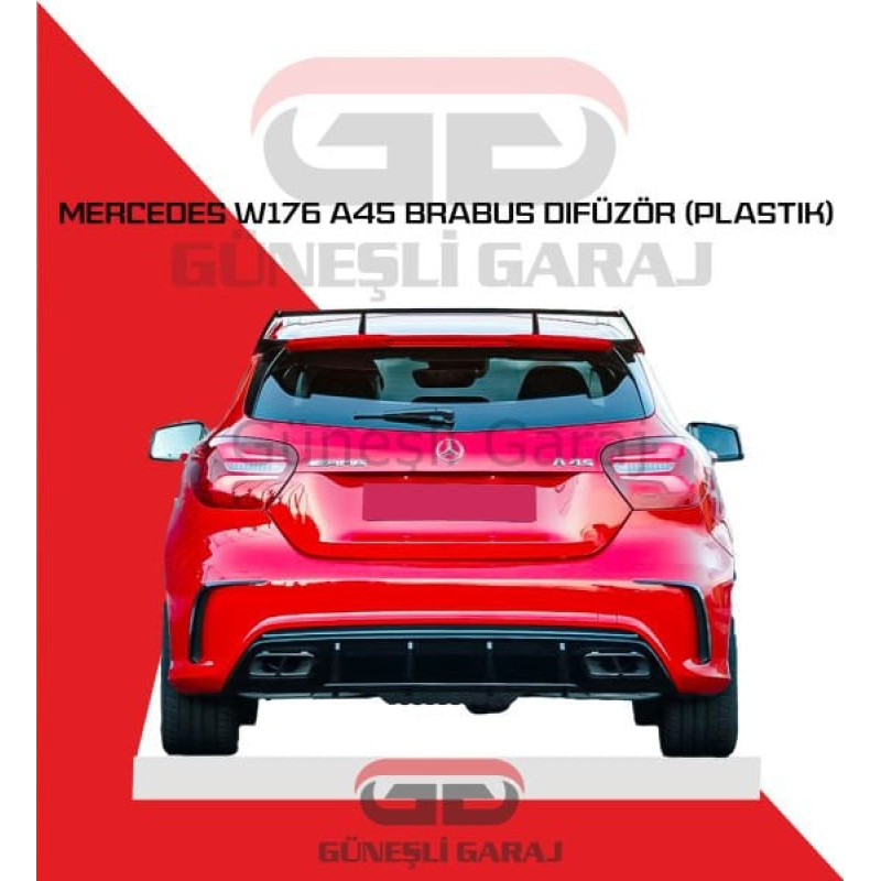 Mercedes W176 A45 Brabus Difüzör (Plastik)
