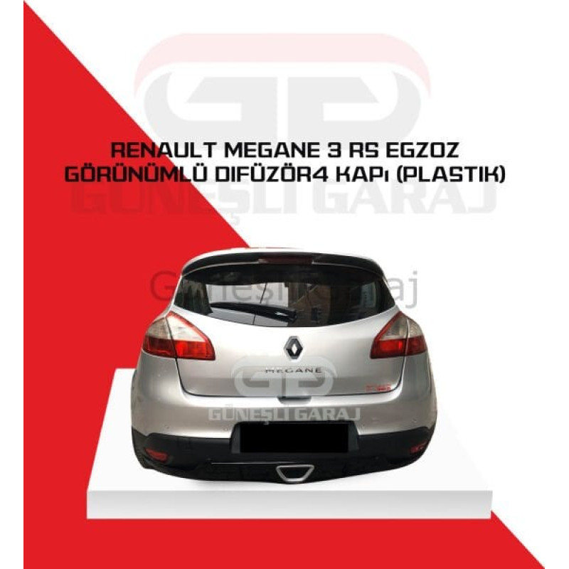 Renault Megane 3 RS Egzoz Görünümlü Difüzör 4 Kapı (Plastik)