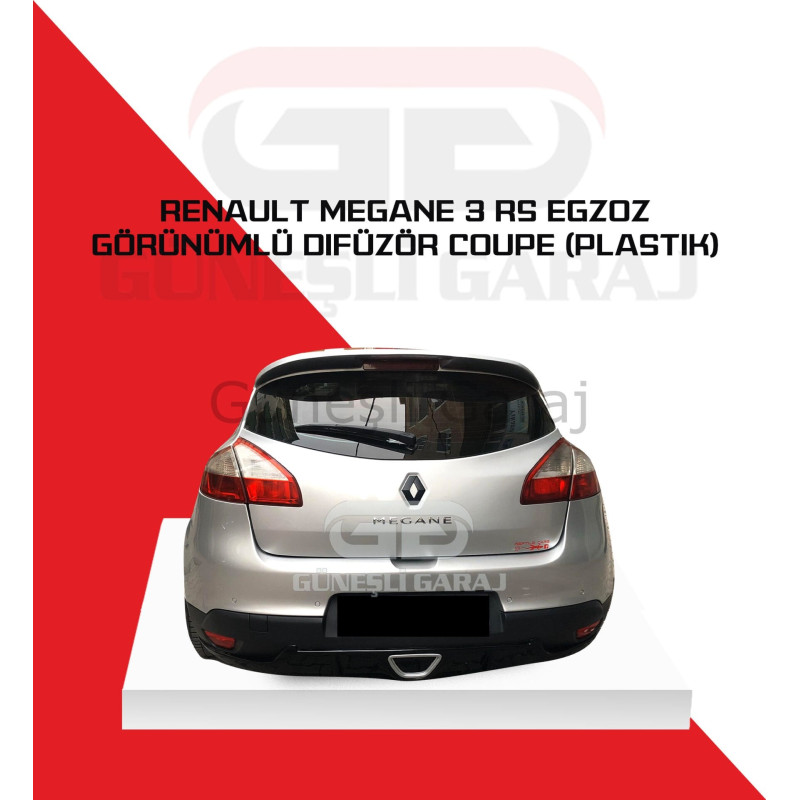 Renault Megane 3 RS Egzoz Görünümlü Difüzör Coupe (Plastik)