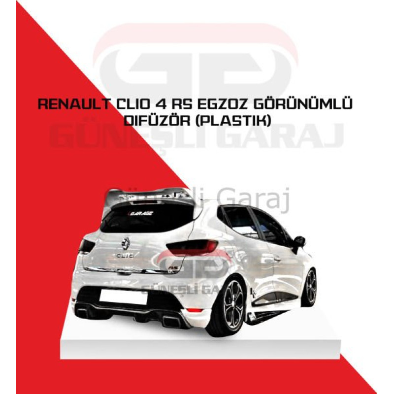 Renault Clio 4 RS Egzoz Görünümlü Difüzör (Plastik)