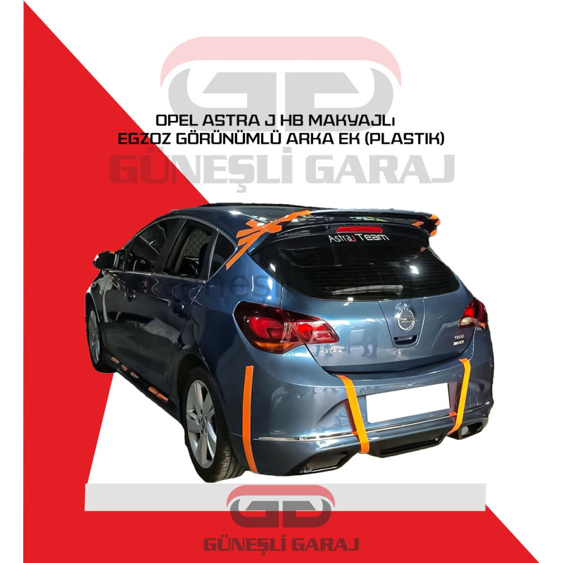 Opel Astra J HB Makyajlı Egzoz Görünümlü Arka Ek (Plastik)