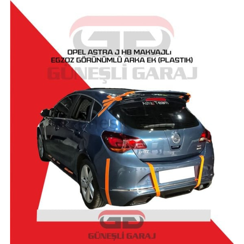 Opel Astra J HB Makyajlı Egzoz Görünümlü Arka Ek (Plastik)
