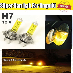 H7 JDM Süper Sarı Işık Far Ampul 12V 100W-55W