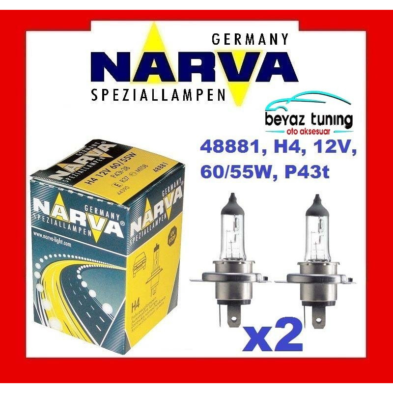 H4 Far Ampulü Narva 12Volt 55Watt P43T
