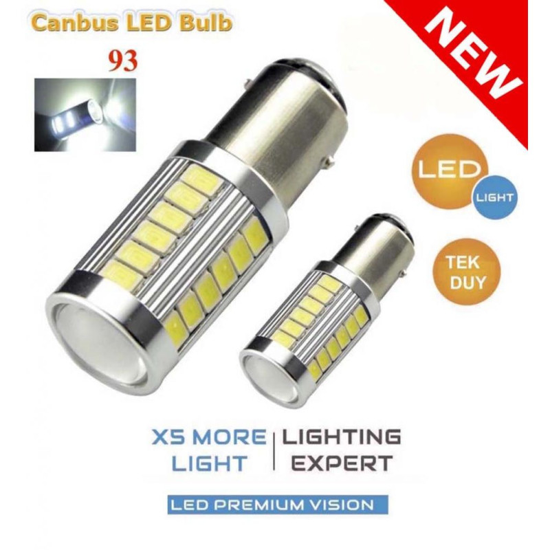 93 Led Stop Ve Sinyal Ampülü Tek Duylu Beyaz