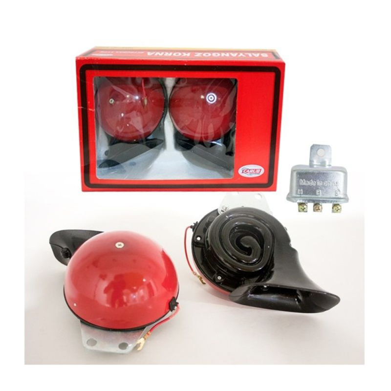 Çat Çat Korna Çiftli Salyangoz 12 Volt Kırmızı Mitsuba Tip