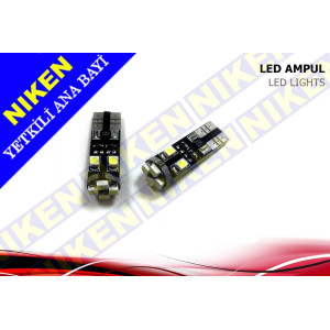 T10 Led-Park Ampul Ledi-Plaka Ampul Ledi Canbus Beyaz 8 Ledli
