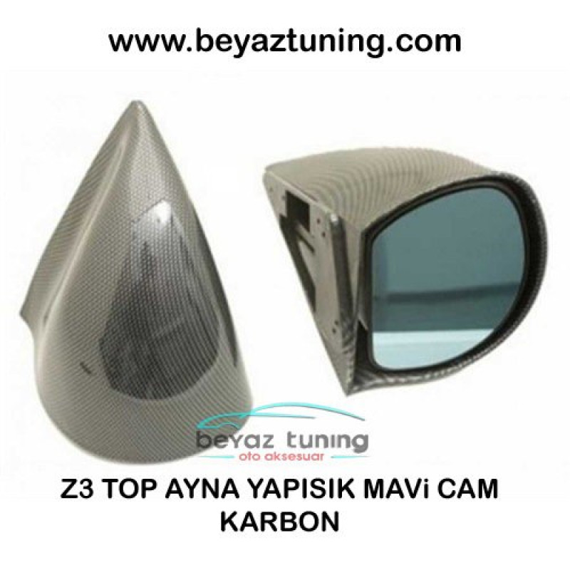 Z3 Top Ayna Yapışık Mavi Cam Dış Dikiz Ayna Karbon