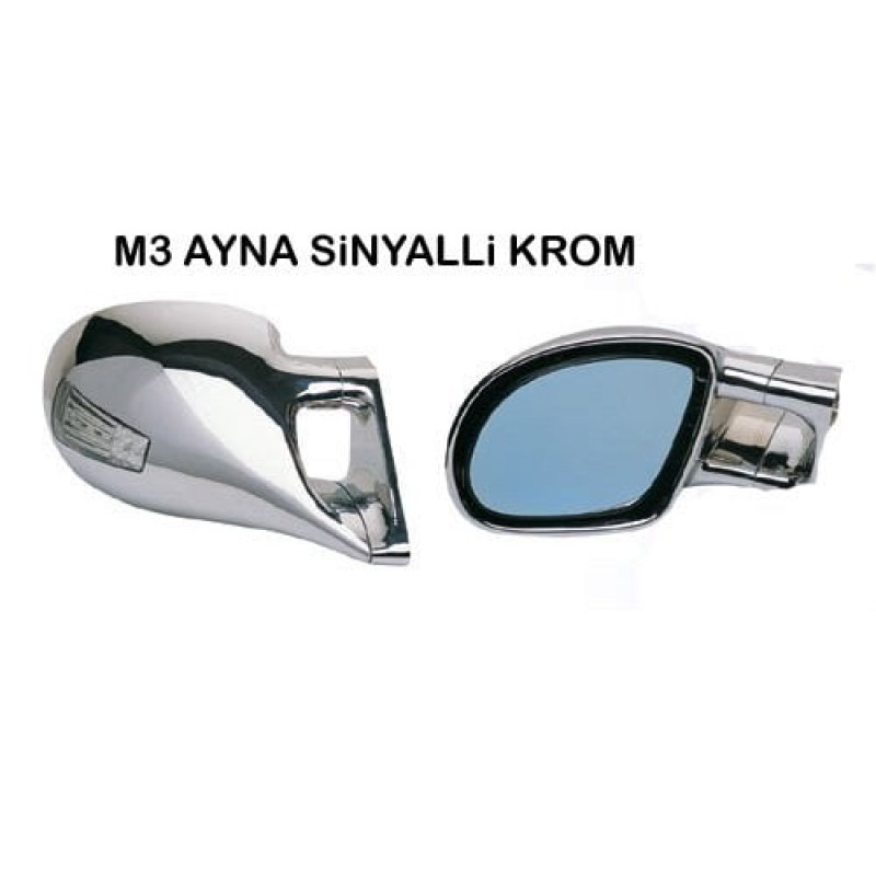 M3 Ayna Kollu Isıtmalı Dış Dikiz Ayna Sinyalli Krom