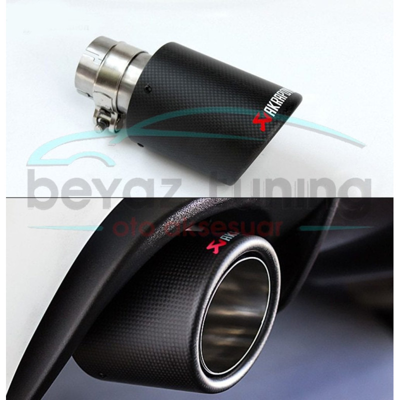 Akrapoviç Egzoz Eksoz Ucu Karbon Yuvarlak Tekli Kapalı 90MM